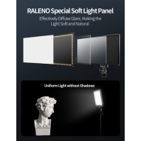 RALENO LED Světlo, Vestavěná dobíjecí baterie 3200K-5600K Stmívatelné bi-barvité CRI 95+ s LCD displejem, Duální napájení, Horká